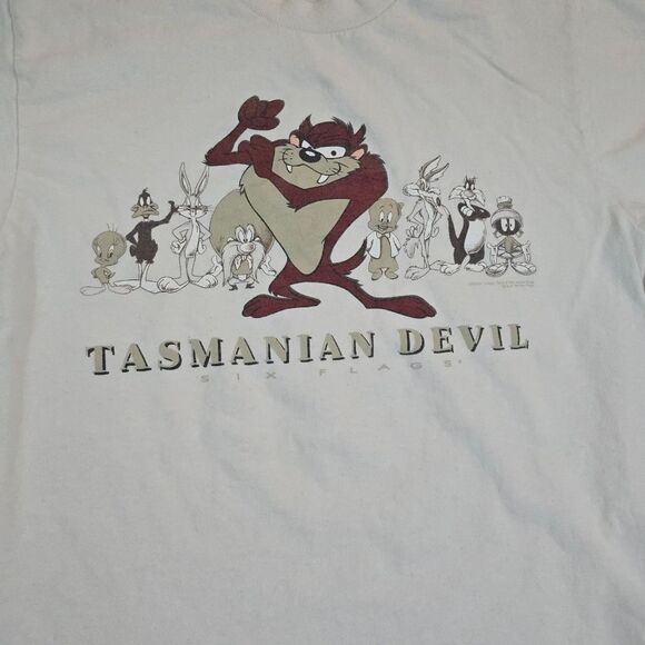 Vintage Tasmanian Devil Looney Tunes Six Flags Shirt Medium - Picture 2 of 7